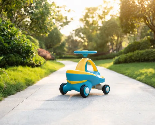 Toddler ride-on toy on a safe outdoor path